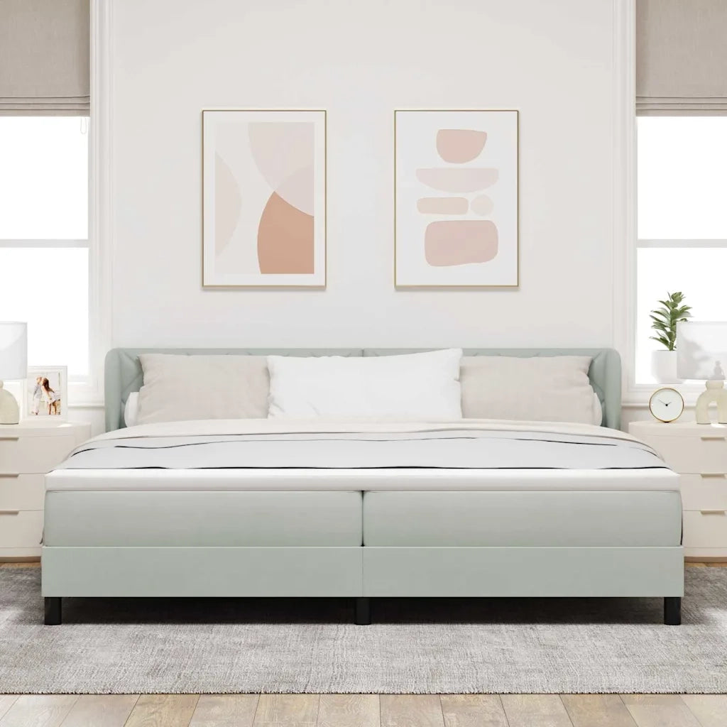 Letto a molle con materasso Grigio chiaro 200 x 200 cm Velluto 3340460