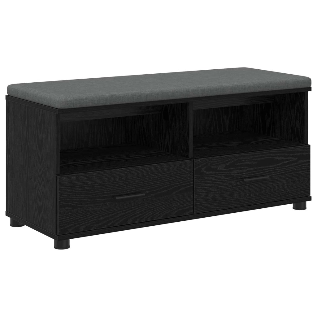 Panca per ingresso con cuscino-Sgabello-Panca da Corridoio Rovere Nero 100 x 38 x 46 cm 352913