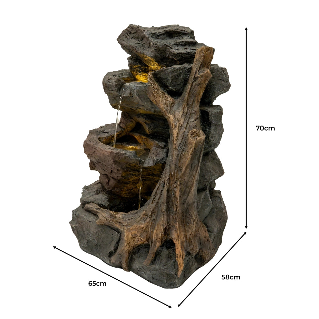 Fontana da Giardino Elettrica con LED e Cascata – Willow Springs