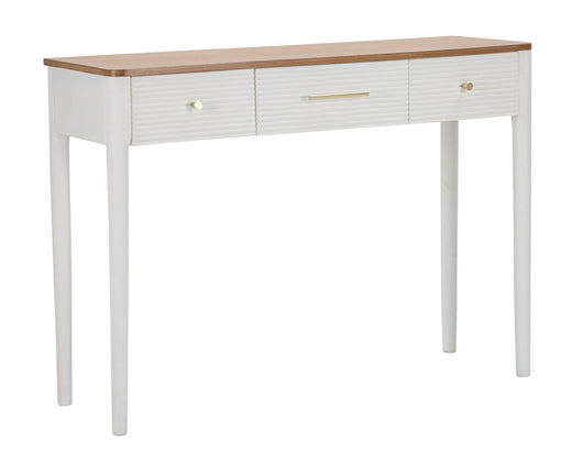 Console Fissa Matera 107x80x37 cm in Legno MDF e Ferro Bianco/Marrone