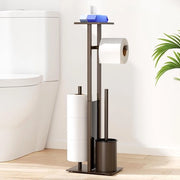 Sostegno in acciaio inossidabile per carta igienica con spazzolino per il water - elegante e funzionale - 2 pezzi - bronzo