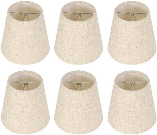 6 Pack Copricapelli di Lino per Lampade da Tavolo e Lampadari