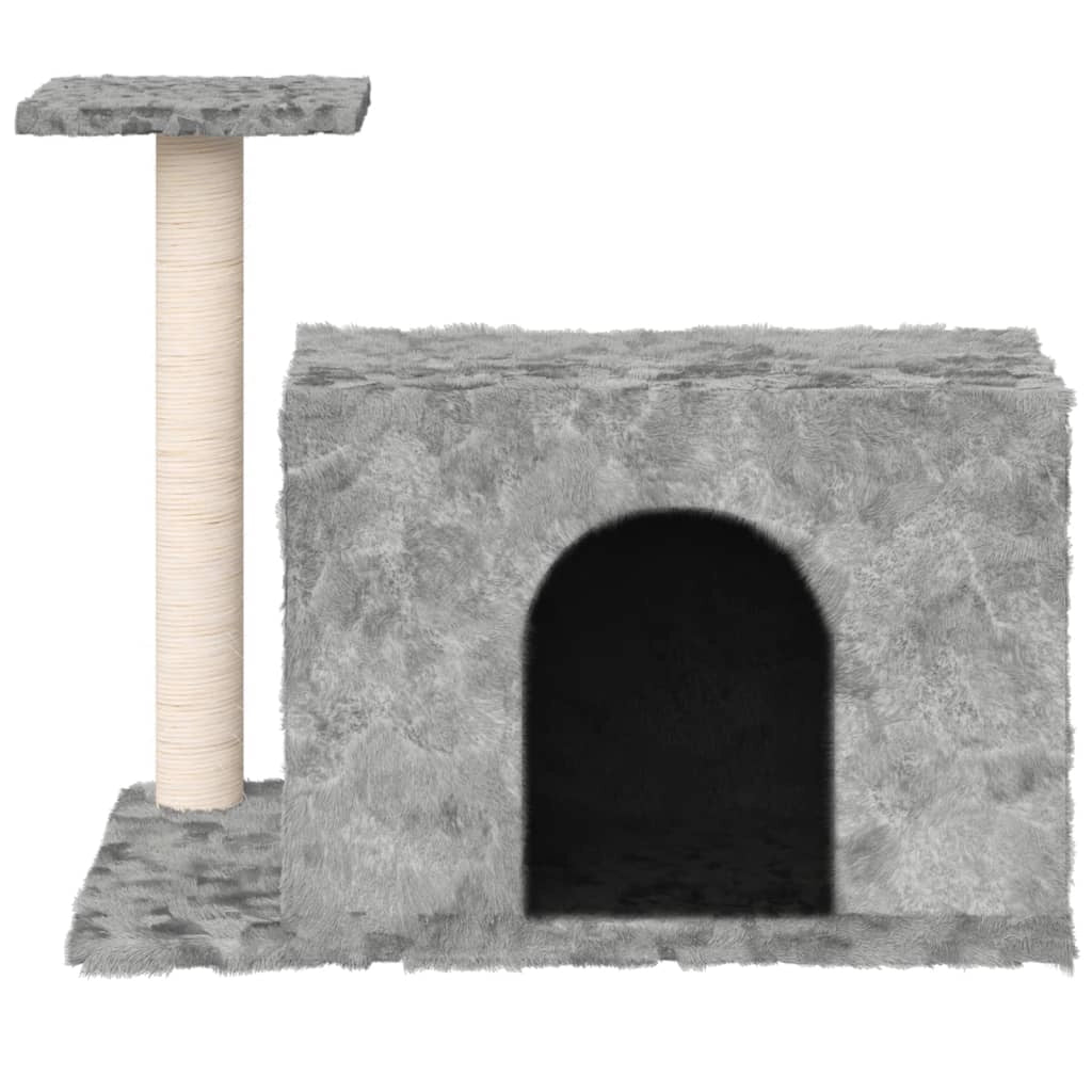 Tiragraffi per gatti torre per arrampicata giocattolo piattaforma per arrampicata con tiragraffi in sisal leggero 51 cm grigio 02_0022439