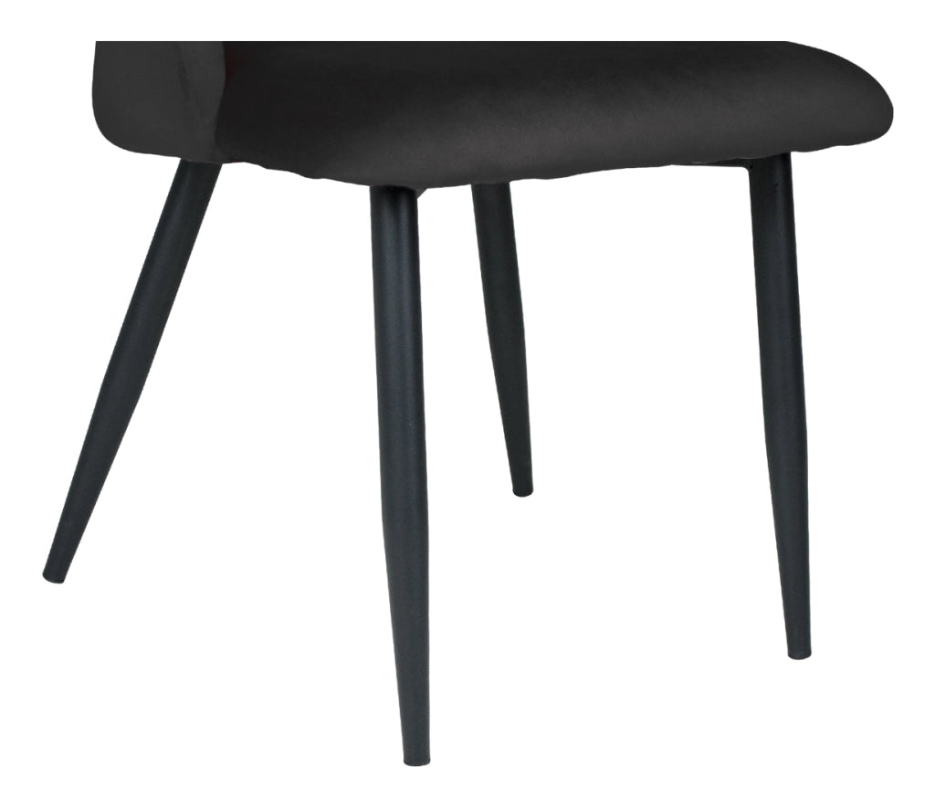 Sedia da pranzo imbottita in velluto nero - Zoe (2 pz) - SD10ZOPM