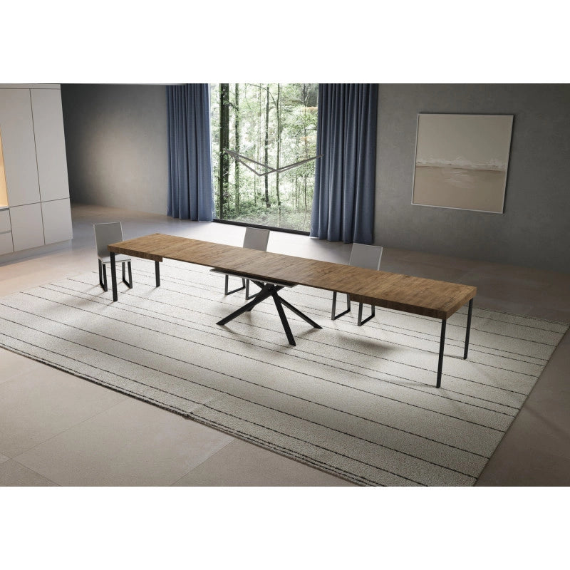 Tavolo allungabile 200/460x90 cm Niket telaio Antracite - Noce