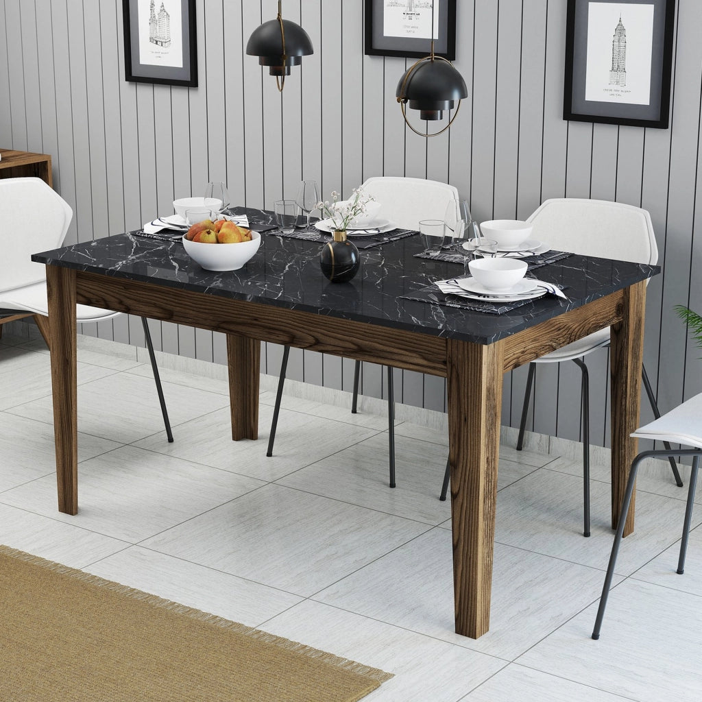 Viverone, Tavolo Fisso 6 Posti, 145x88x75h cm Marrone Noce