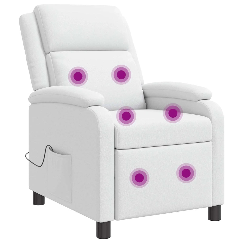 Divano Sedia-Poltrona Massaggiante Bianco Similpelle 807445