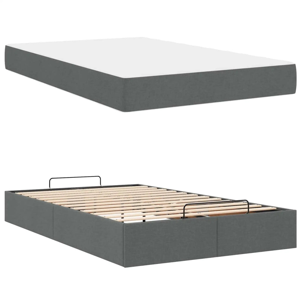 Struttura letto con materasso 2 pcs Grigio Sfumato Tessuto