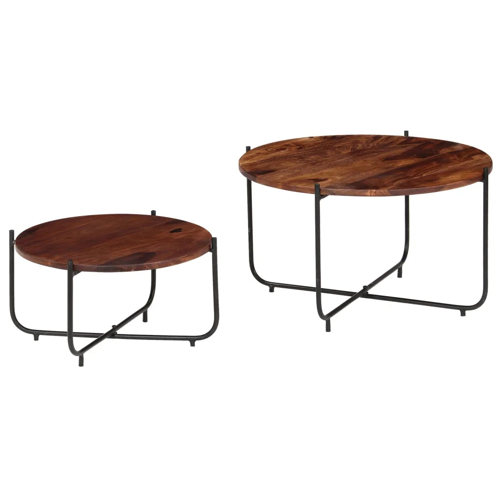 Set Tavolini da Salotto 2 pz in Massello di Acacia 60x35 cm 246015