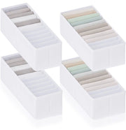 Set di organizzazione per la casa - Compartimenti extra alti per magliette, camicie e sottovesti - Cassetto di stoccaggio per la stanza degli abiti - Duraturo e lavabile per la stanza degli abiti - Bianco - Misura: 2x S | 2x L