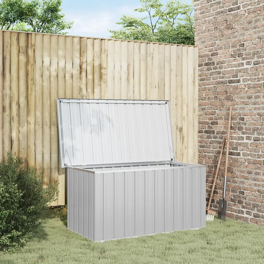 Baule da Giardino Grigio 129x67x65 cm 46262