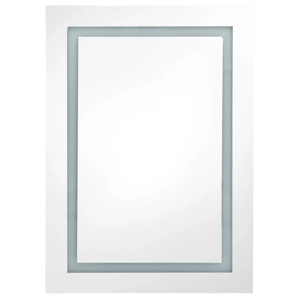 Mobile bagno con specchio LED 50 x 13 x 70 cm bianco lucido 02_0006580