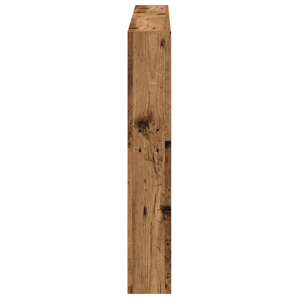 Testiera con Contenitore a LED Legno Antico 140x17x102 cm 863128
