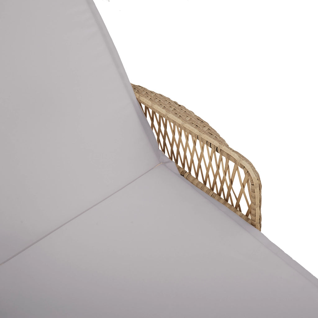 Set Lettini Prendisole Set di 3 Beige Rattan PE, metallo