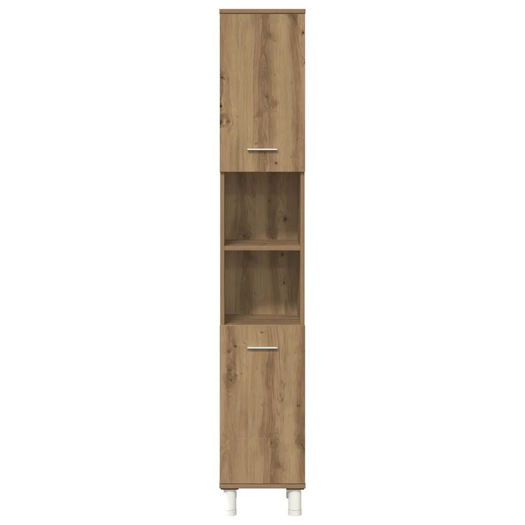 Set Mobili da Bagno 4 pz Rovere Artigianale Legno Multistrato 3328558