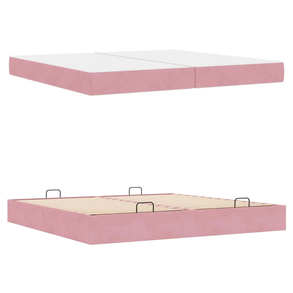 Struttura letto con materasso con materasso 2 pcs Rosa Velluto 3399587