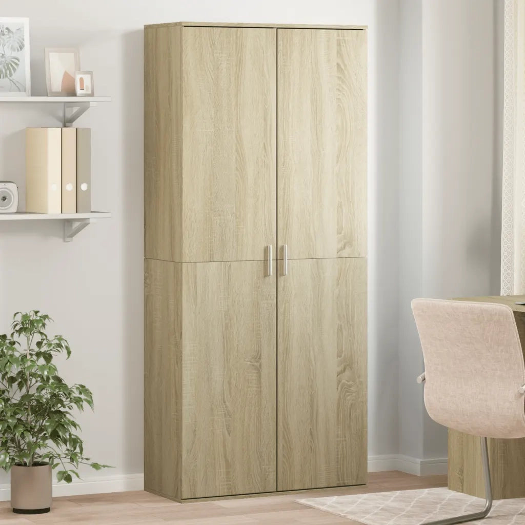 Credenza-Buffet-Armadio da cucina Rovere Sonoma 80x35x180 cm in Legno Multistrato