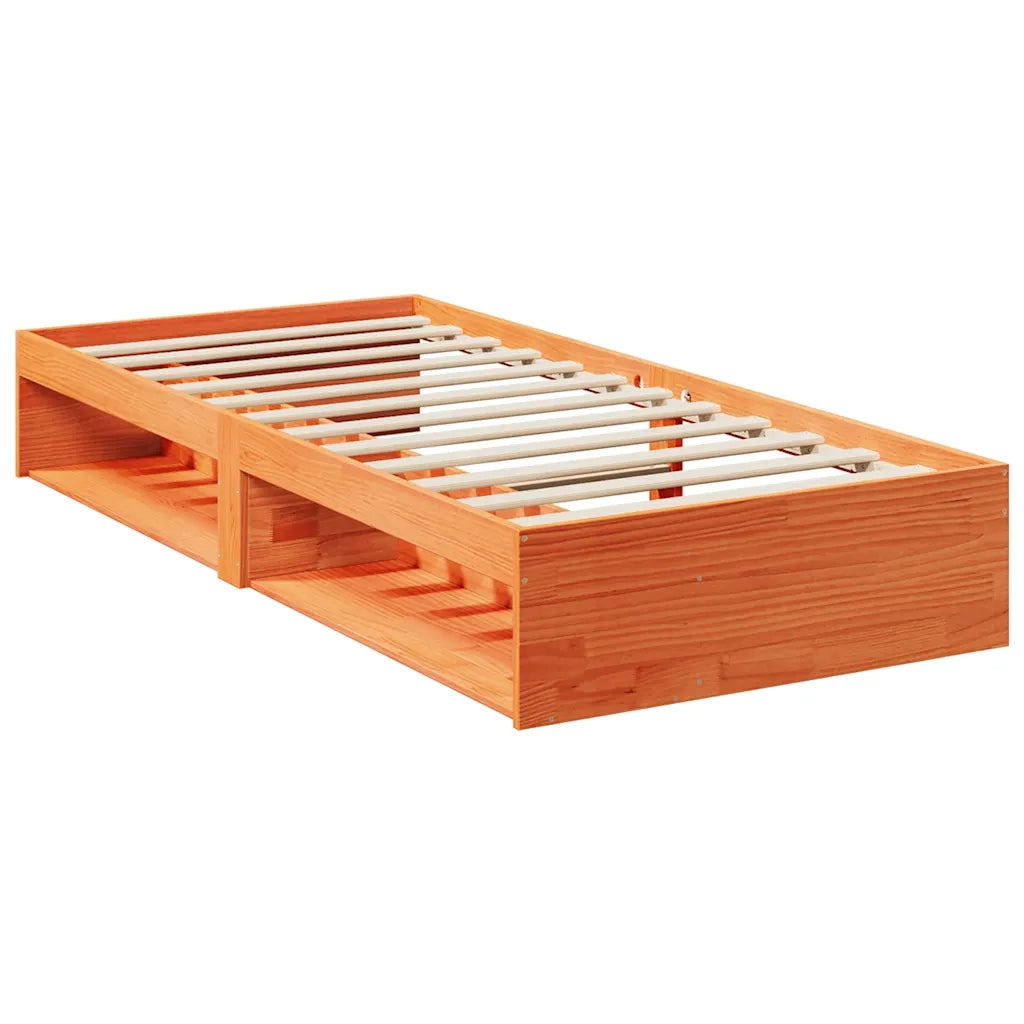 Dormeuse senza Materasso-Divano Letto-Struttura Letto Marrone Cera 90x200 cm Legno di Pino 151817