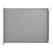 CANCELLINO PER CANI ESTENSIBILE FINO A 115 CM, IN POLIESTERE E ACCIAIO, 115X82.5 CM, BIANCO E GRIGIO