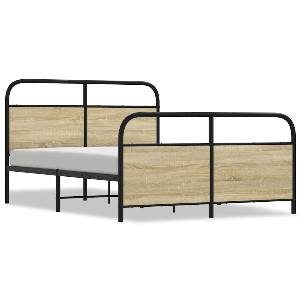 Giroletto senza Materasso in Metallo-Struttura Letto Rovere Sonoma 137x190 cm 992531