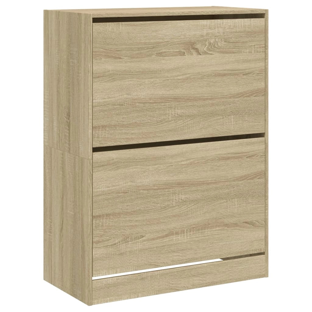 Scarpiera mobile contenitore per scarpe mobile per ingresso/corridoio/soggiorno 2 cassetti a ribalta marrone Sonoma 02_0021340