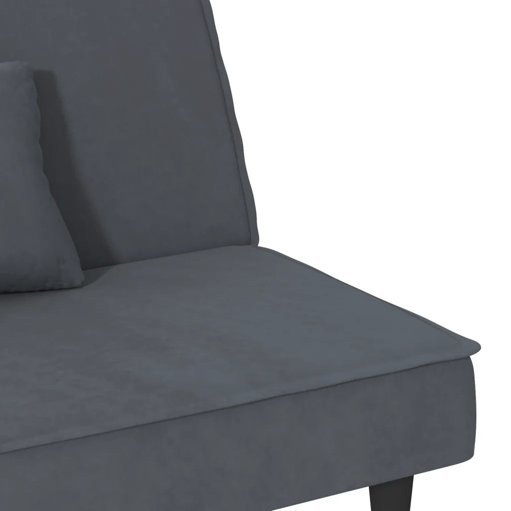 Divano Letto Grigio Scuro in Velluto 351908