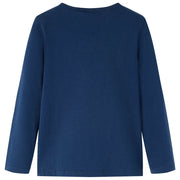 Maglietta da Bambino a Maniche Lunghe Blu Marino 128 13562