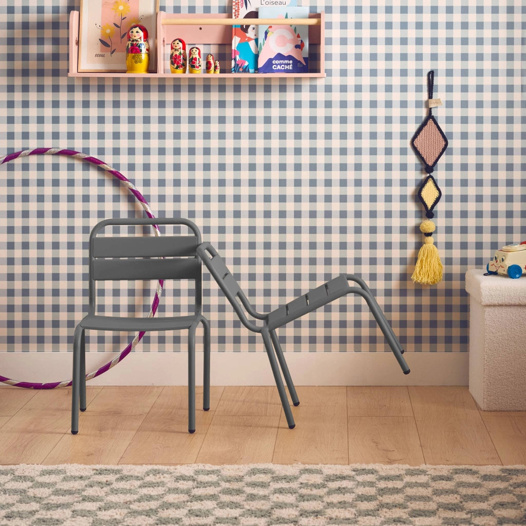 Set di 2 sedie in metallo per bambini, antracite