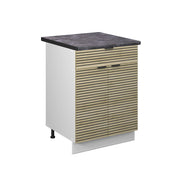Mobiletto base per cucina Fame-Line Pannello in quercia/Bianco 60 cm con cassetto, PL Antracite Vicco