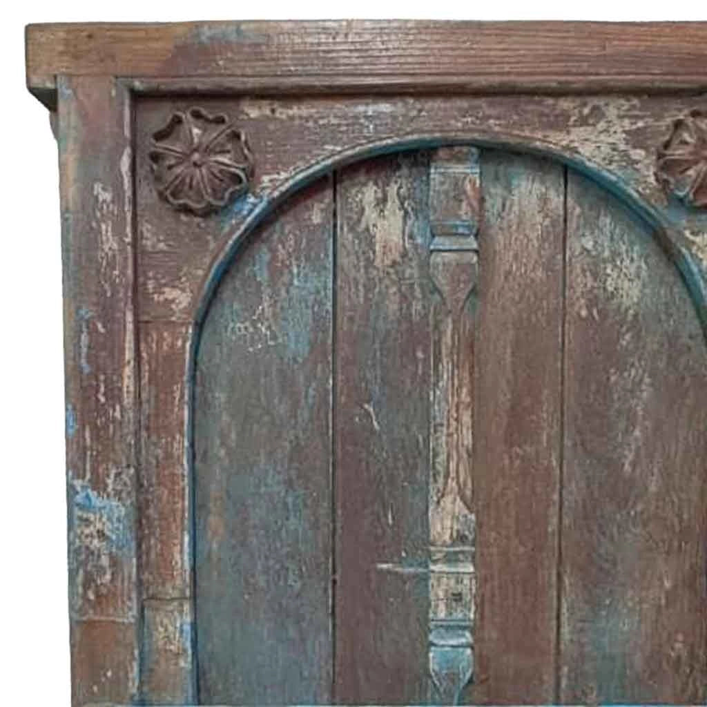 Finestra in legno con finitura artigianale marrone 90x11x131 h cm