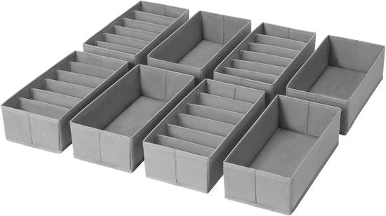Set di 8 organizzatori per la stanza dei bambini, 30 x 15 x 9 cm Sistema di organizzazione per Pax Organizer, abbigliamento per bambini, calze, pannolini, grigio chiaro