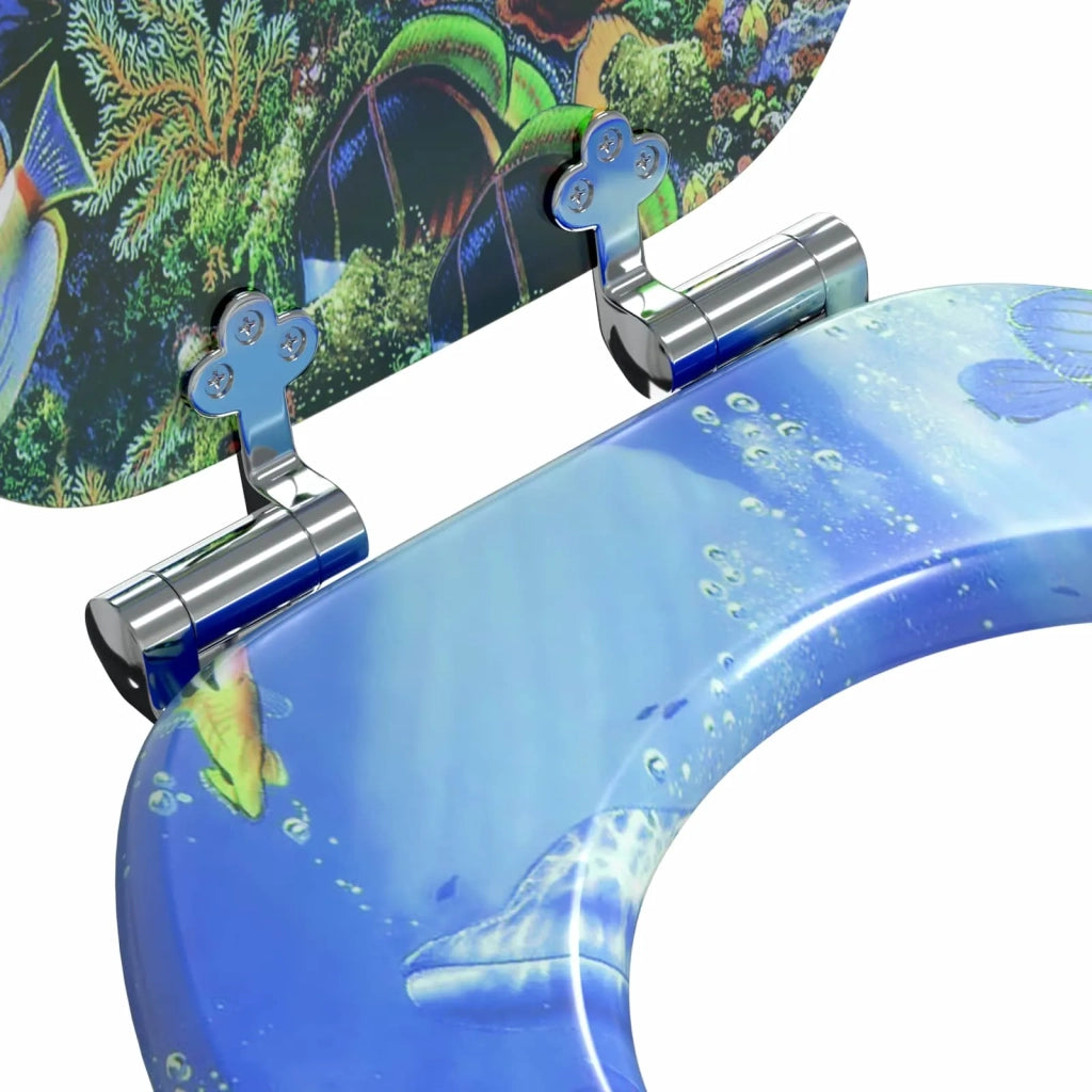 Sedile per toilette con chiusura morbida Blu 44 x 38 cm CFW4983312