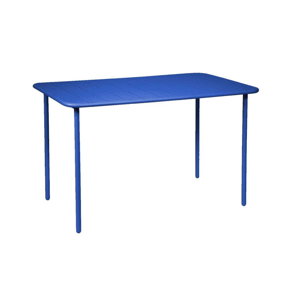 Tavolo da giardino in acciaio, 4 posti, 120cm, blu elettrico
