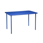 Tavolo da giardino in acciaio, 4 posti, 120cm, blu elettrico