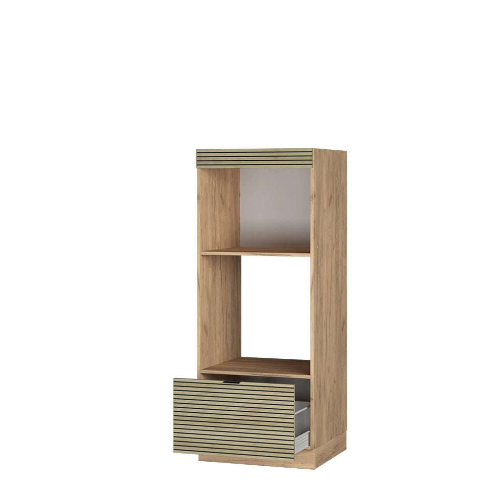 Mobile cucina microonde Fame-Line Pannello in quercia/Rovere dorato 60 cm aperto Vicco