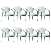 Set di 4 sedie da giardino con cuscini Finitura verniciata a polvere Alluminio impilabile Metallo verde