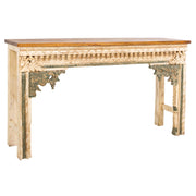 Tavolino da Mobile da ingresso in legno marrone artigianale 160x40x90h cm