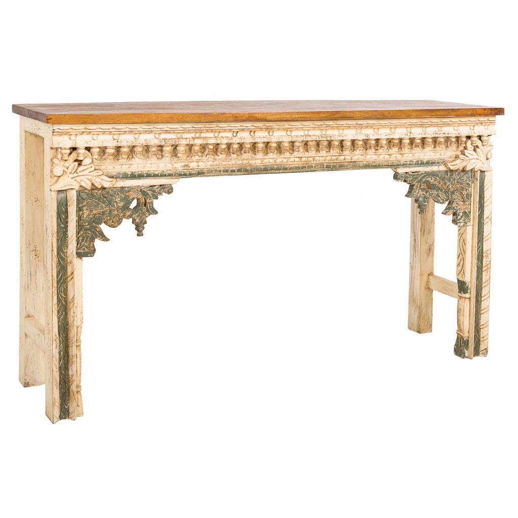 Tavolino da Mobile da ingresso in legno marrone artigianale 160x40x90h cm