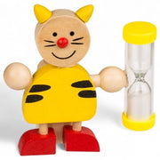 Oggetto per Tienere la Spazzola da Denti con Funzionamento a Pendolo - Figurine in Legno - Educativo - Decorativo - Adatto ai Bambini - Timer a 3 Minuti - Dimensioni 8 x 8,5 cm - Supporto per Spazzola da Denti