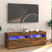 Mobile Porta TV con Luci LED-Mobile per TV-Credenza TV Rovere Fumo 120x35x40 cm 433922