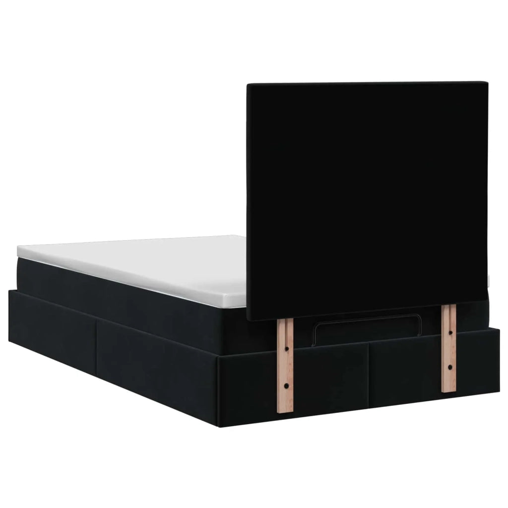 Letto ottomano con materasso Nero 120 x 190 cm Velluto 3457781