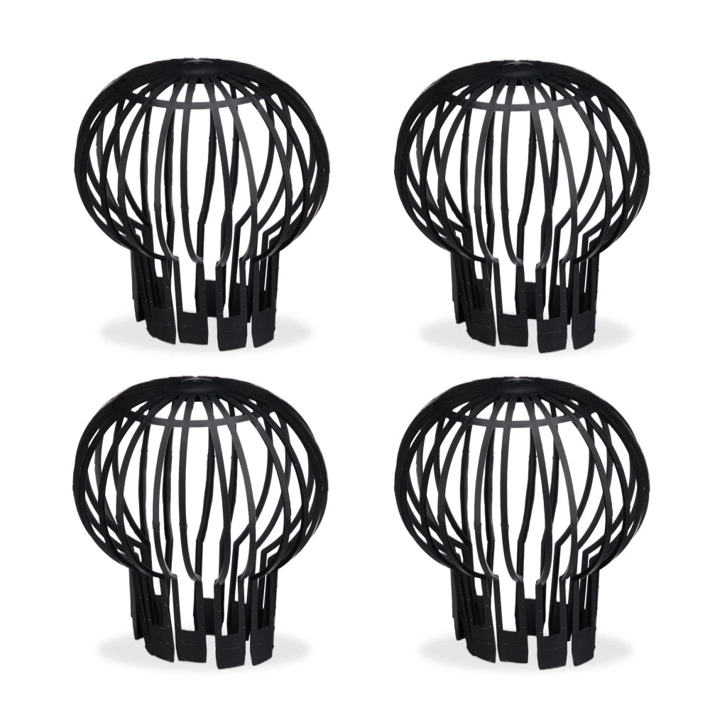 Set di 4 filtri per grondaia protezione ant foglie montaggio semplice 15 x 13 cm in PP nero 13_0003988
