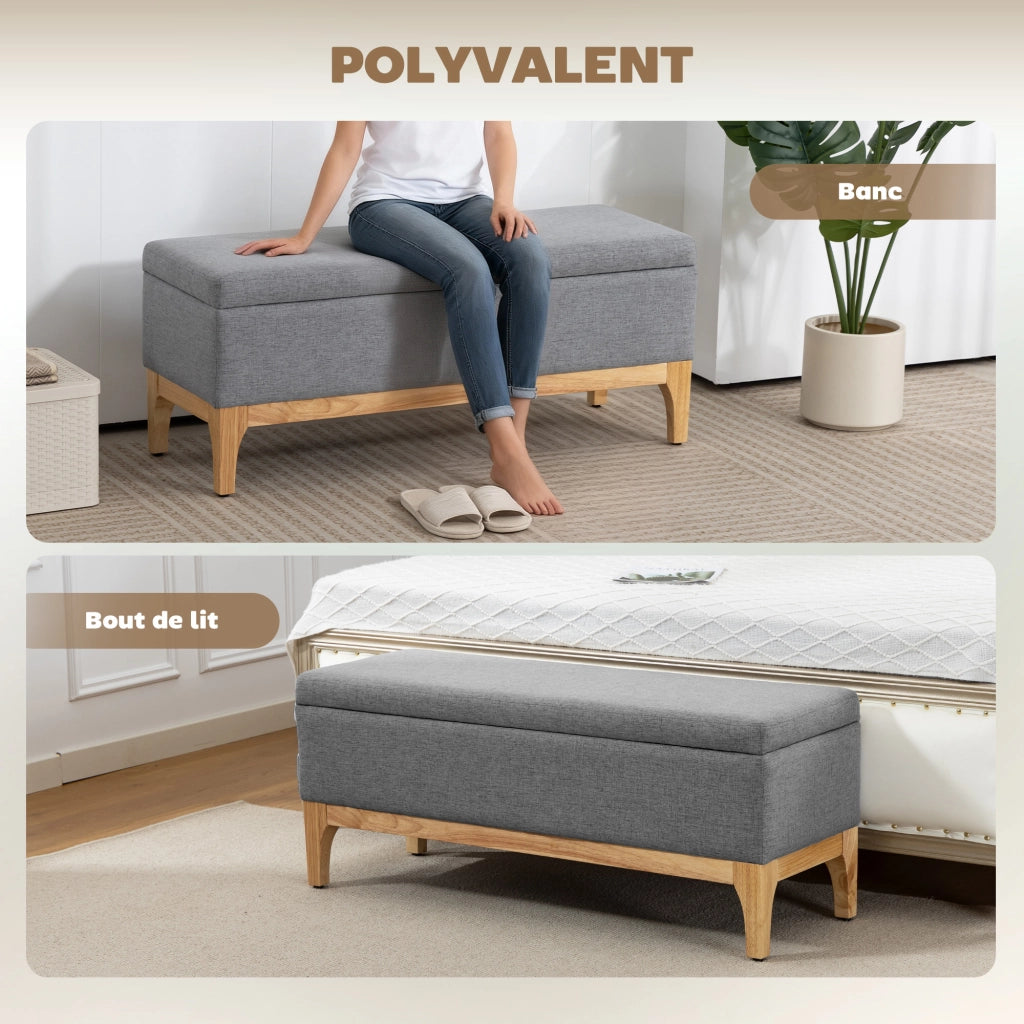 Baule contenitore in tessuto ¨C zephmum ¨C grigio 110x39x45