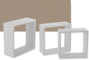 SET 3 PENSILI QUADRATI IN LEGNO DA PARETE IN TRE MISURE CON FINITURA BIANCA