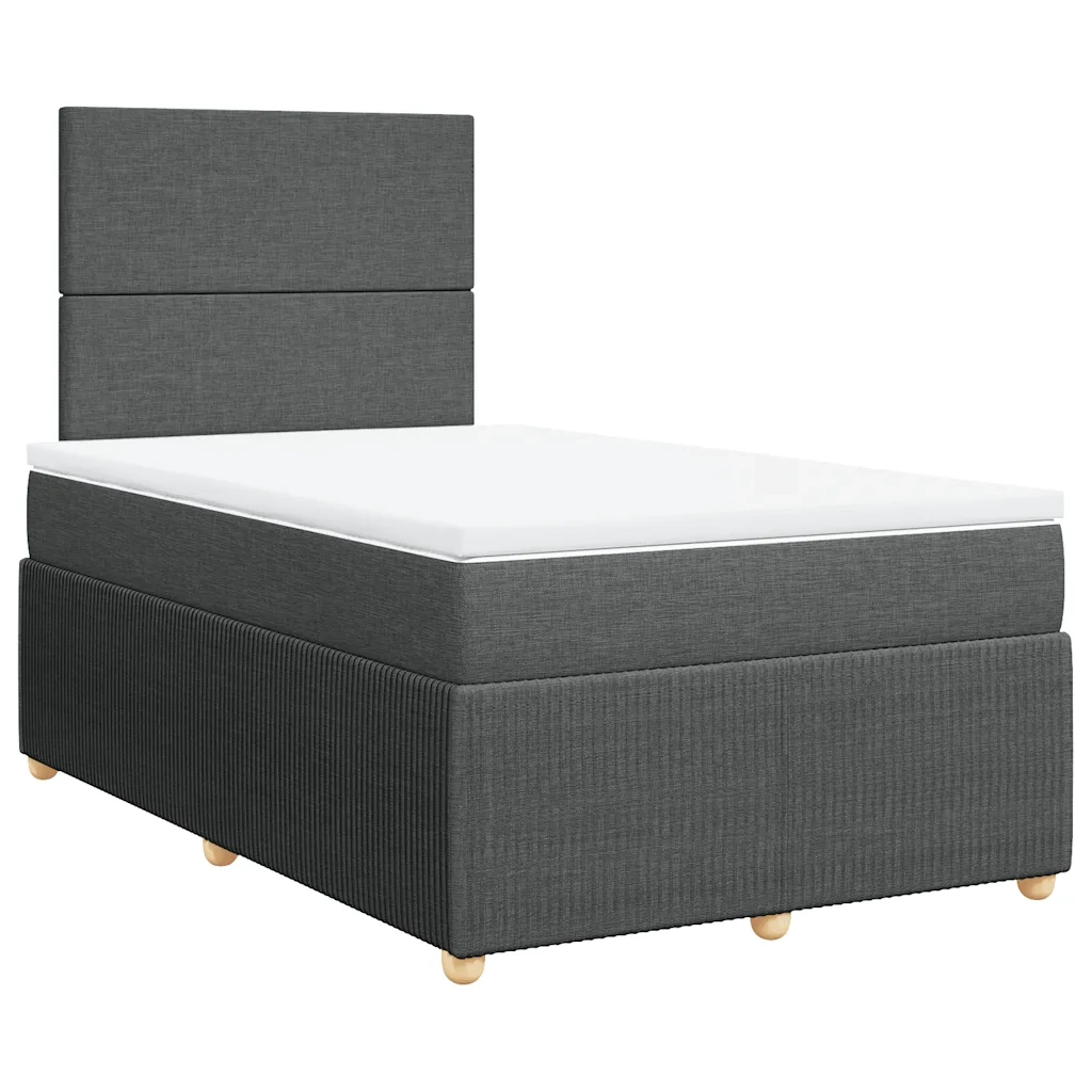 Giroletto a Molle con Materasso Grigio Scuro 120x190cm Tessuto
