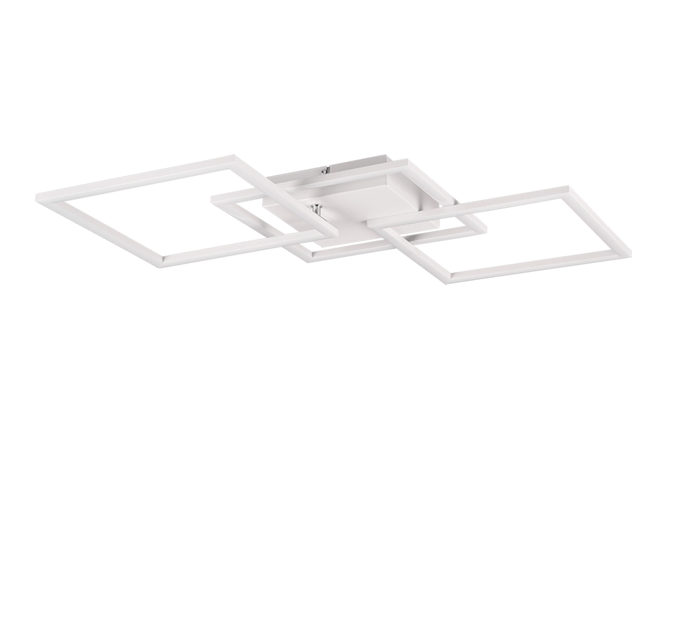 Plafoniera LED, metallo, bianco opaco, 74,5x7x35,2 cm, Trail