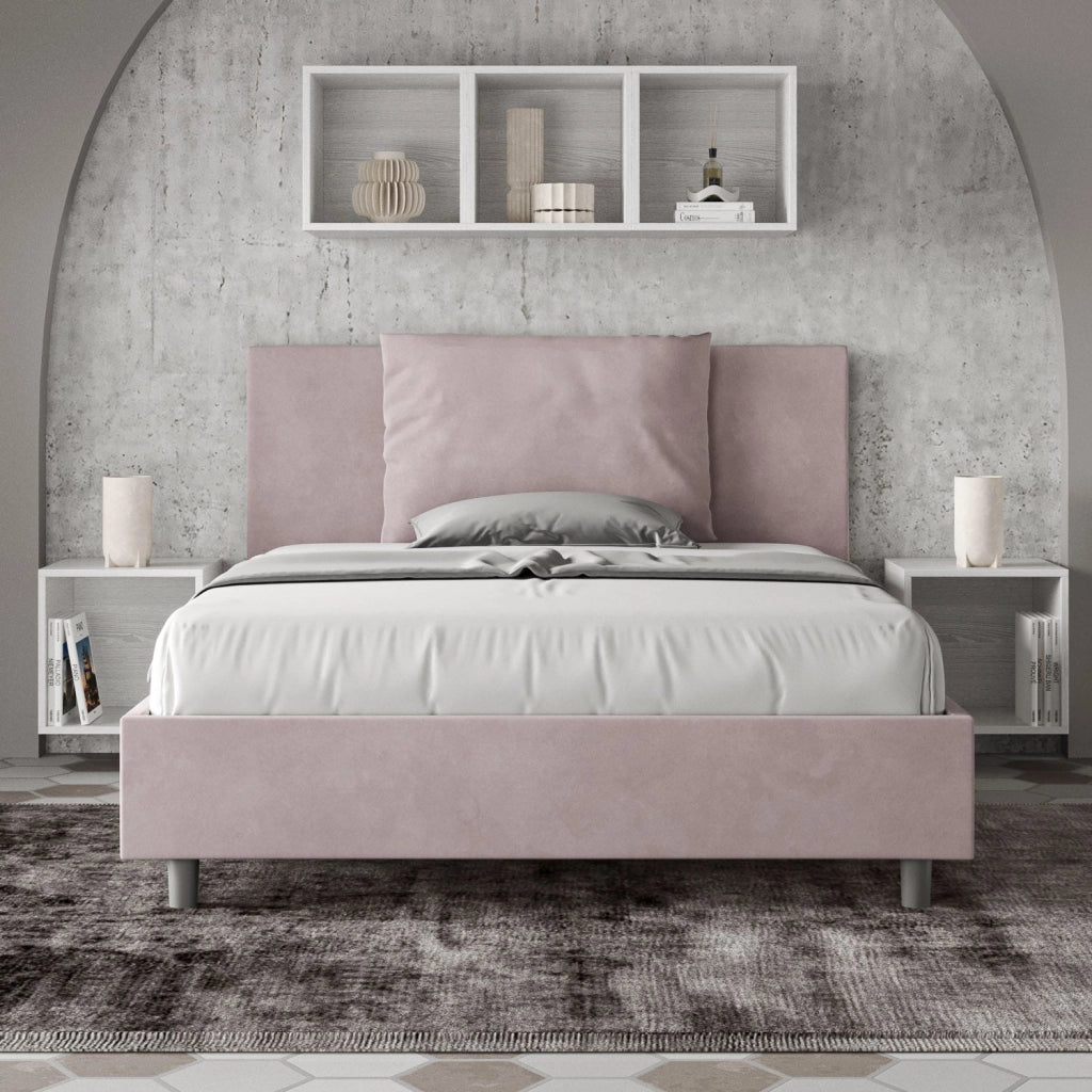 Letto Matrimoniale Francese 140x190 cm con Rete e Contenitore Antea Glicine