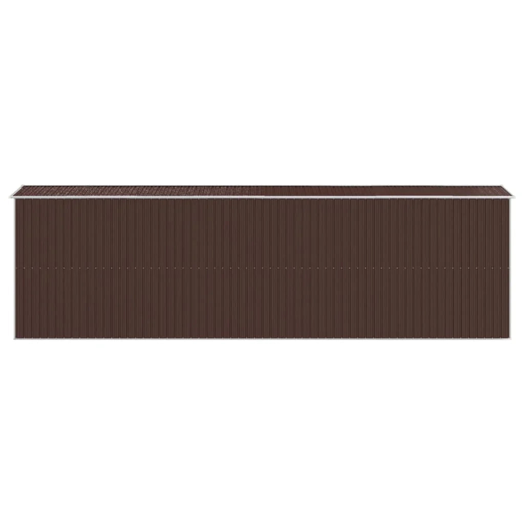 Casetta da giardino cabina ripostiglio capanno da esterno capanno per attrezzi robusta scura 192 x 689 x 223 cm acciaio zincato marrone 02_0022323