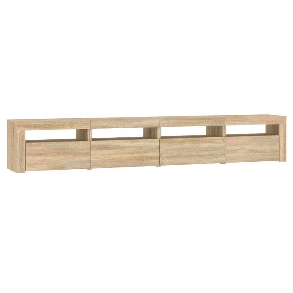 Mobile TV multimediale mensola TV credenza mobile TV per sala da pranzo soggiorno camera da letto con luci LED rovere Sonoma 240 x 35 x 40 cm marrone 02_0026773