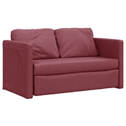 Divano letto | Sof¨¤ letto | Letto singolo da Terra 2 in 1 Rosso Vino 112x174x55cm Tessuto